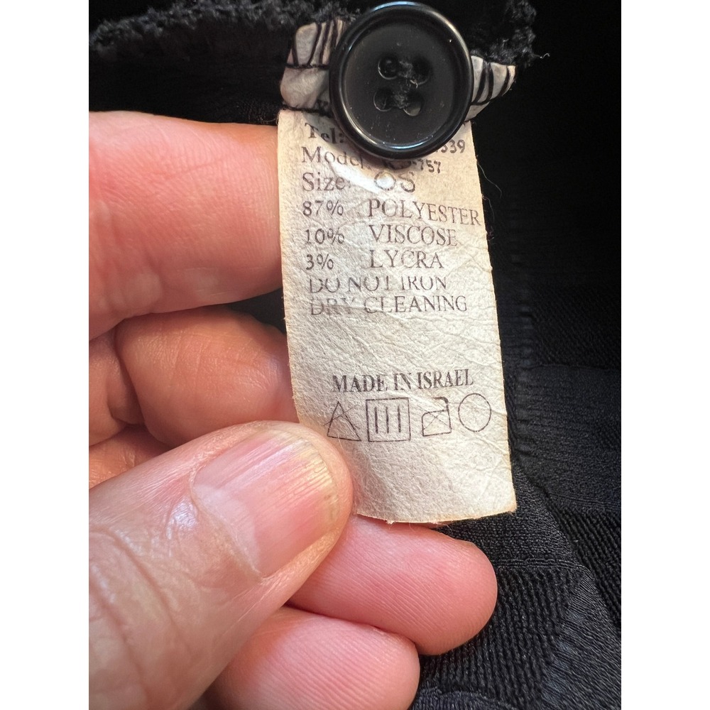 Kedem Sasson Black Textured Button Front Duster Overcoat Lagenlook Steampunk - Picture 12 of 13